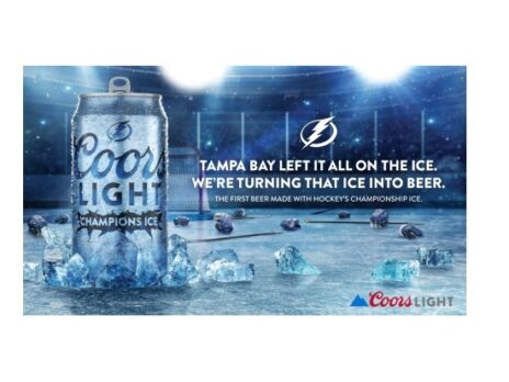 Molson Coors Beverage Co offers Tampa Bay Coors Light made with ice rink ice Molson Coors Beverage Co offers Tampa Bay Coors Light made with ice rink ice
