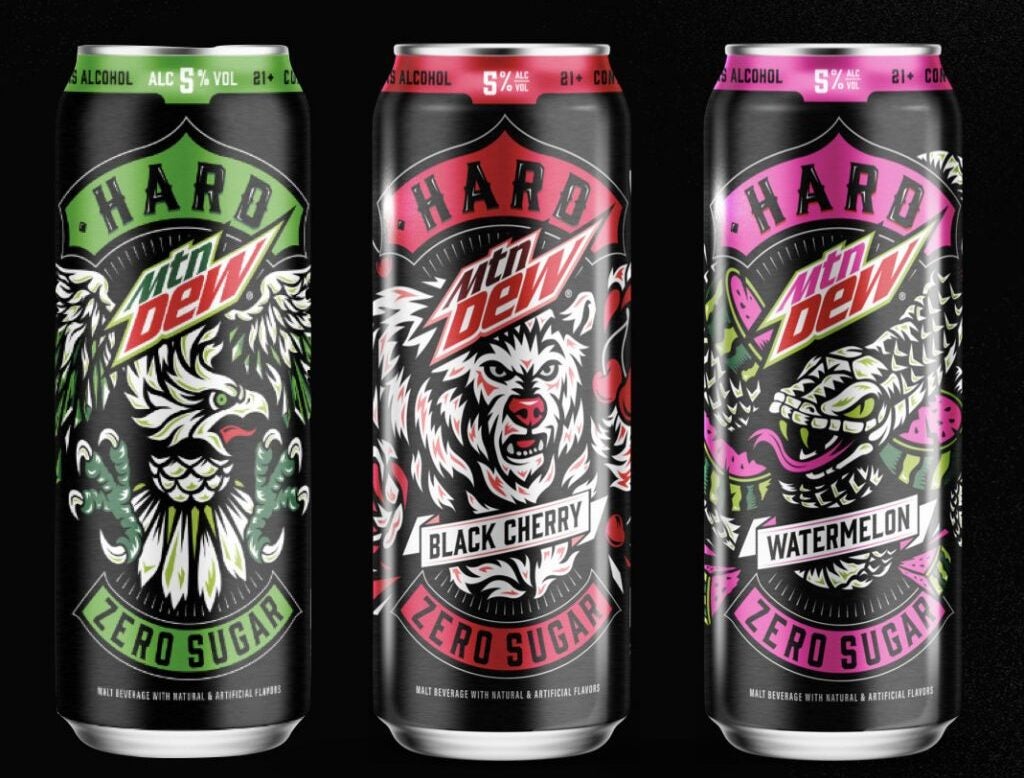 Cans of Hard Mountain Dew