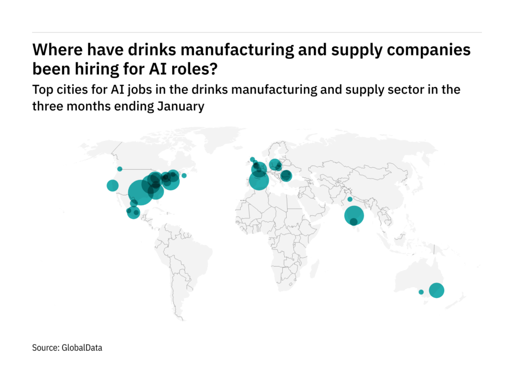 Map - Beverage AI recruitment in 3 months to end Jan 22