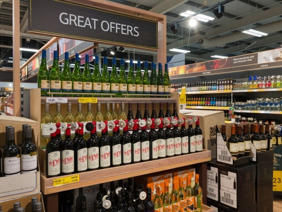 Wine in an Irish supermarket