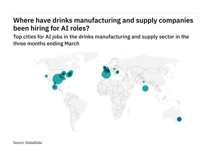 'Artificial intelligence’ in beverages – Recruitment locations in Q1 2022 – data