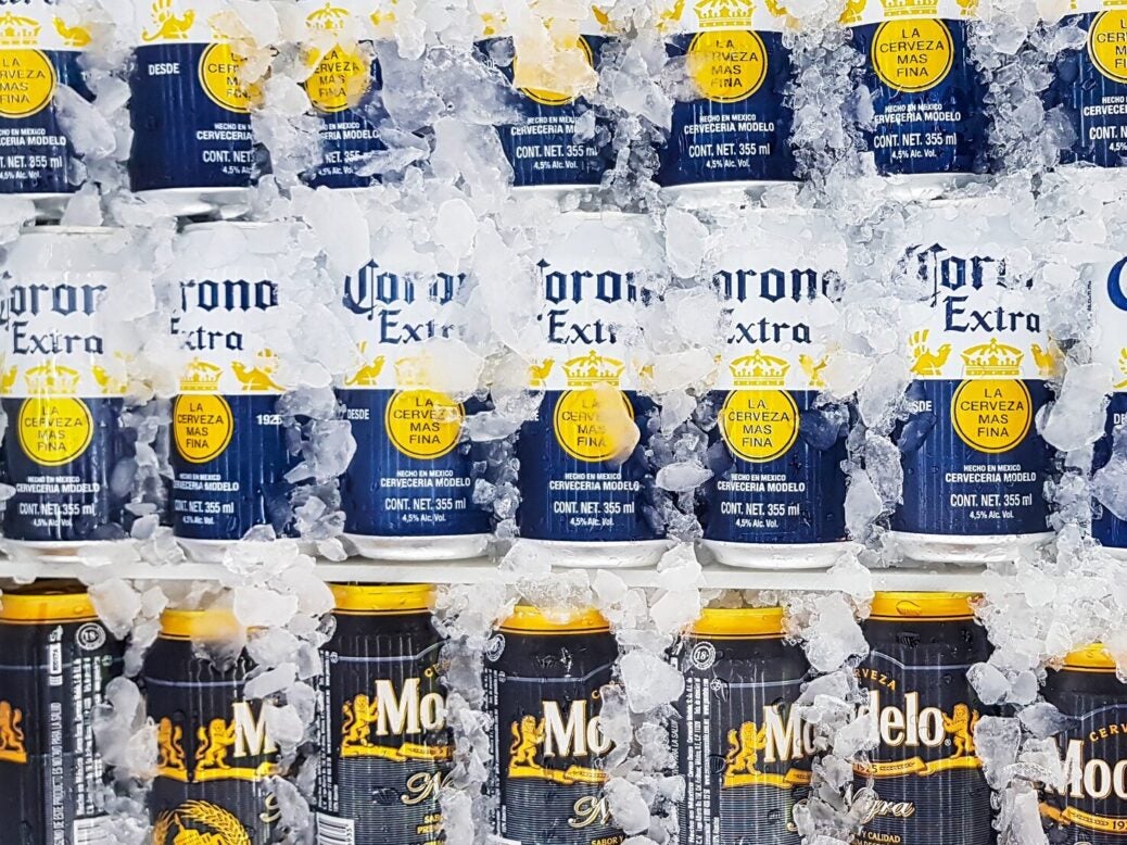 Constellation Brands Corona and Modelo beers on ice, Mexico City, 23 February 2019