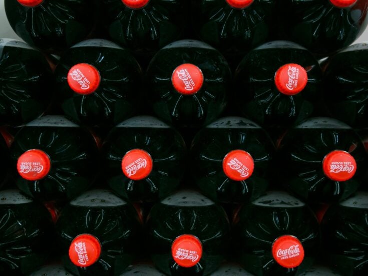Coca-Cola bottles stacked in Gauteng, South Africa