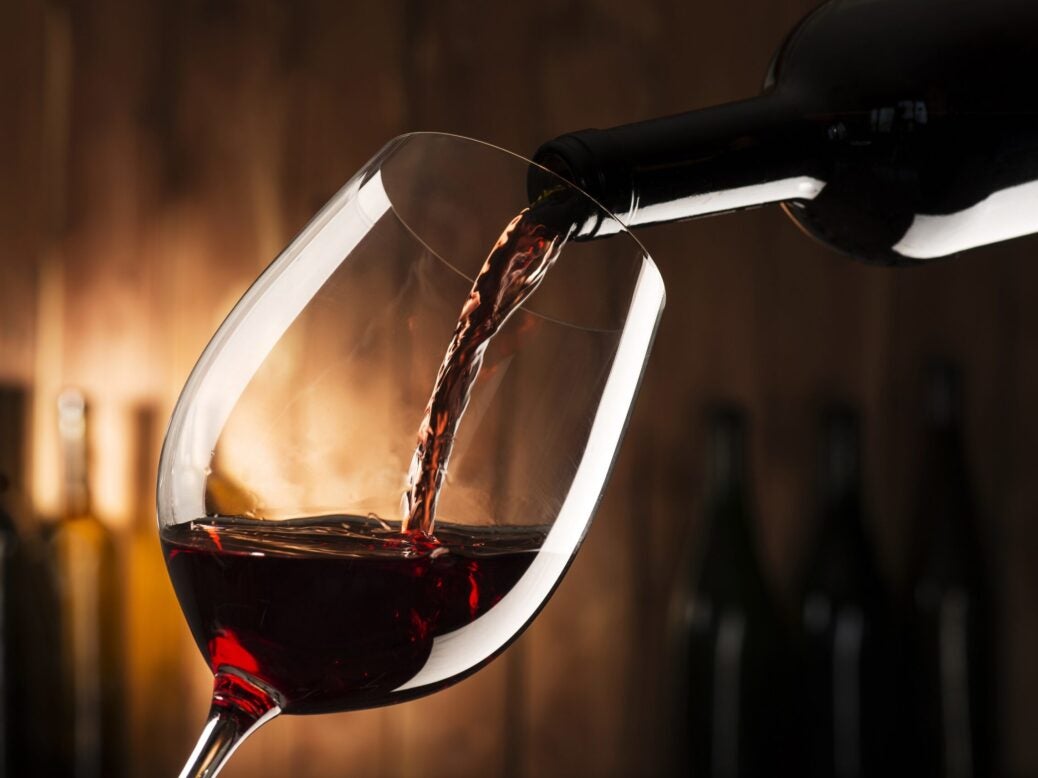 Glass of red wine