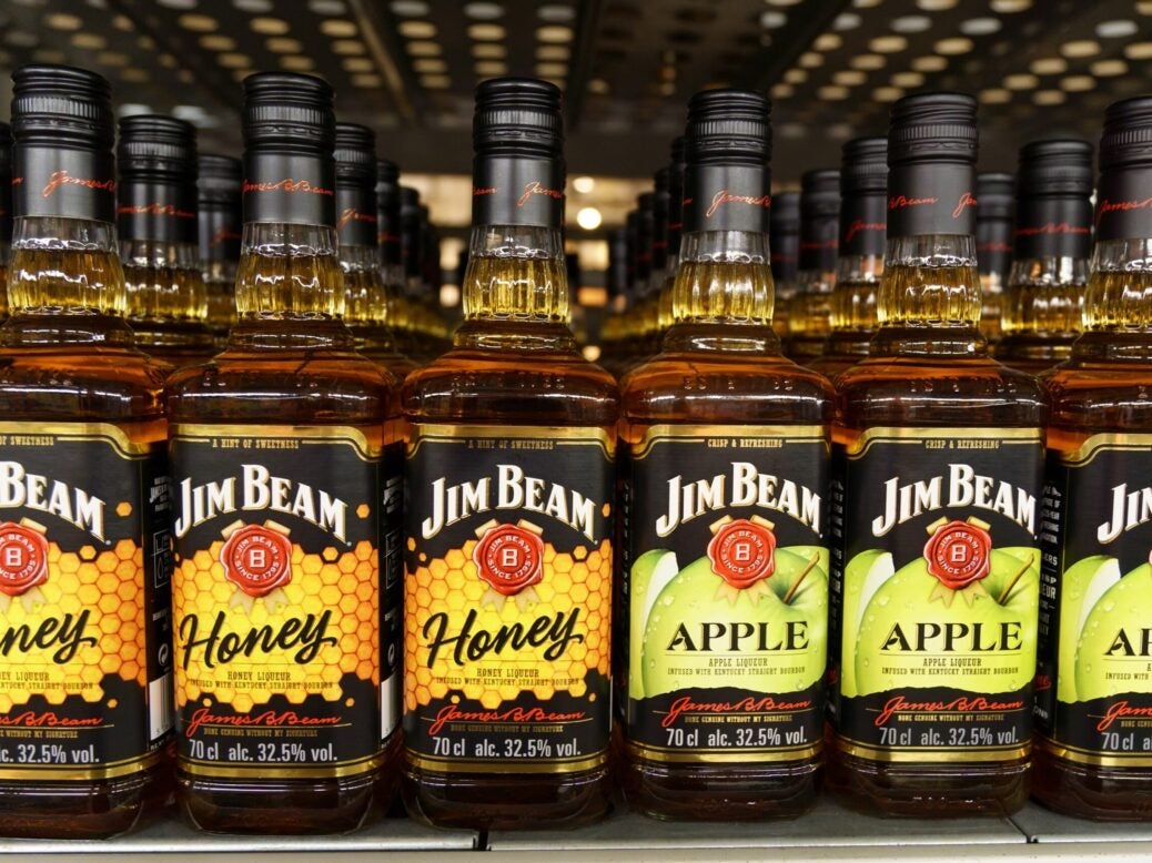Jim Beam whisky on sale in supermarket in Russia, 26 May 2022