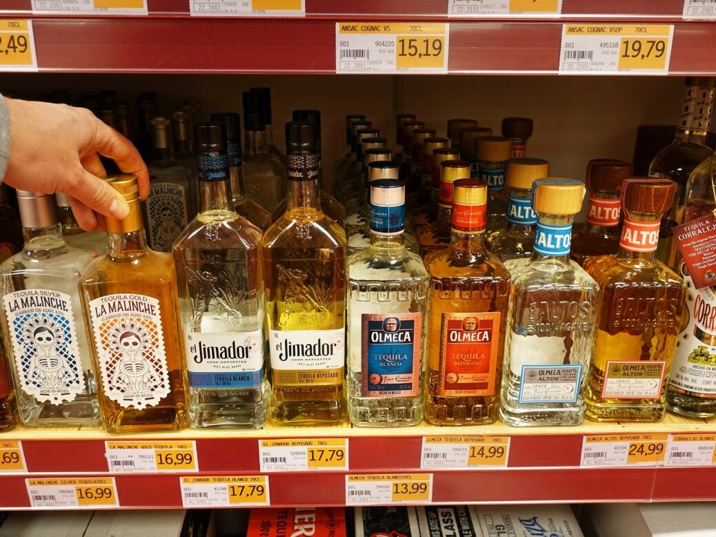 Tequila brands in a store in Zwolle, The Netherlands, 21 February 2019