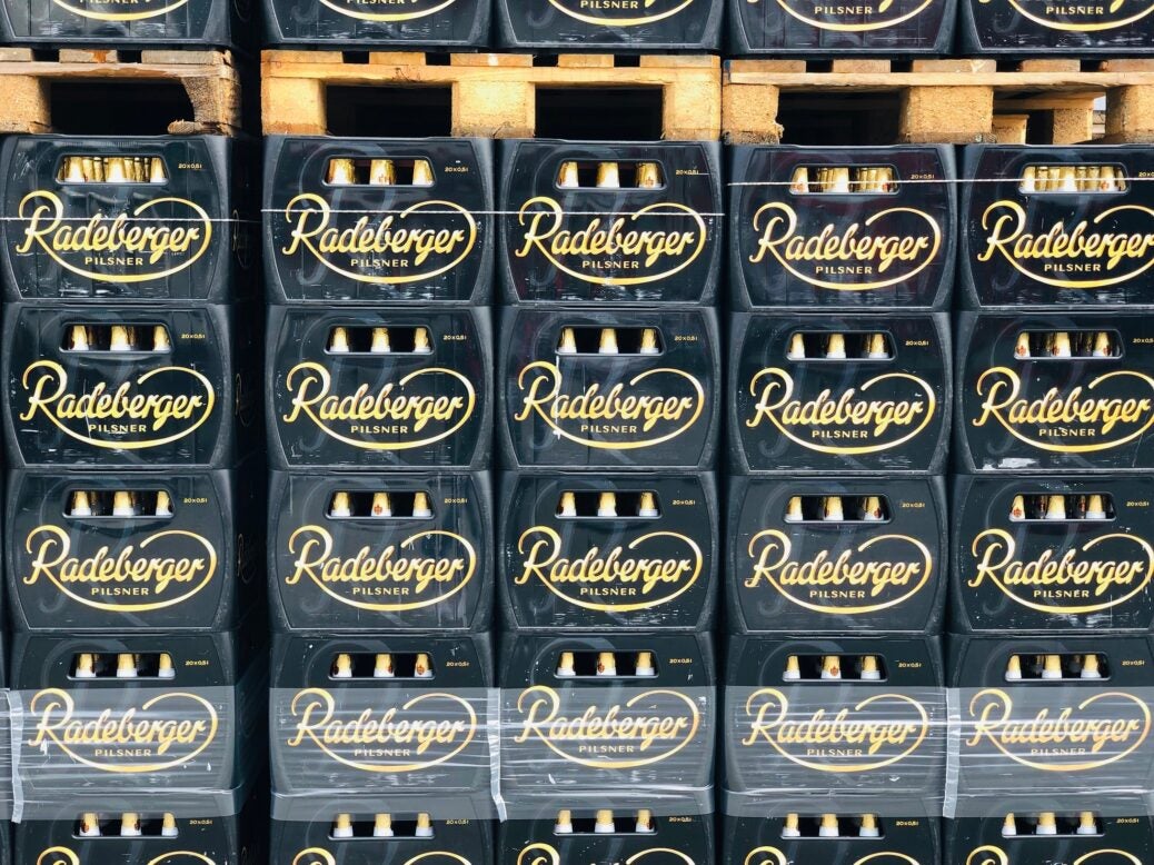 Crates of Radeberger beer