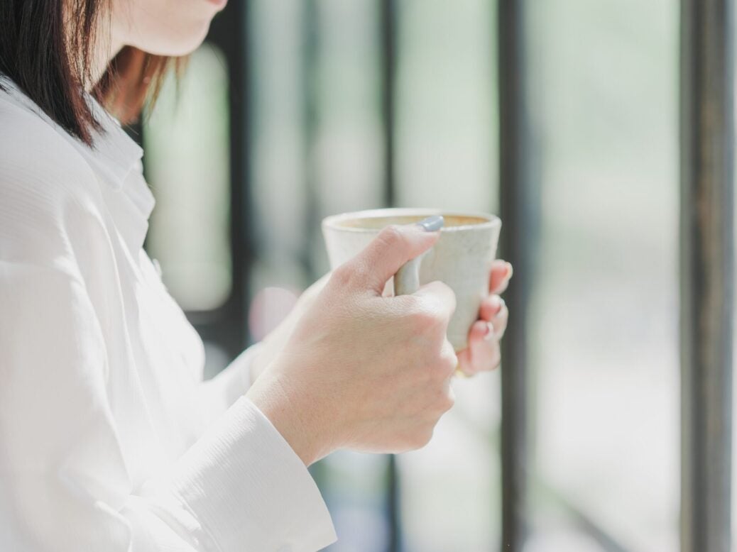 Woman drinking coffee