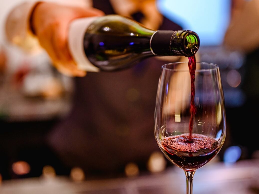 Wine poured in restaurant