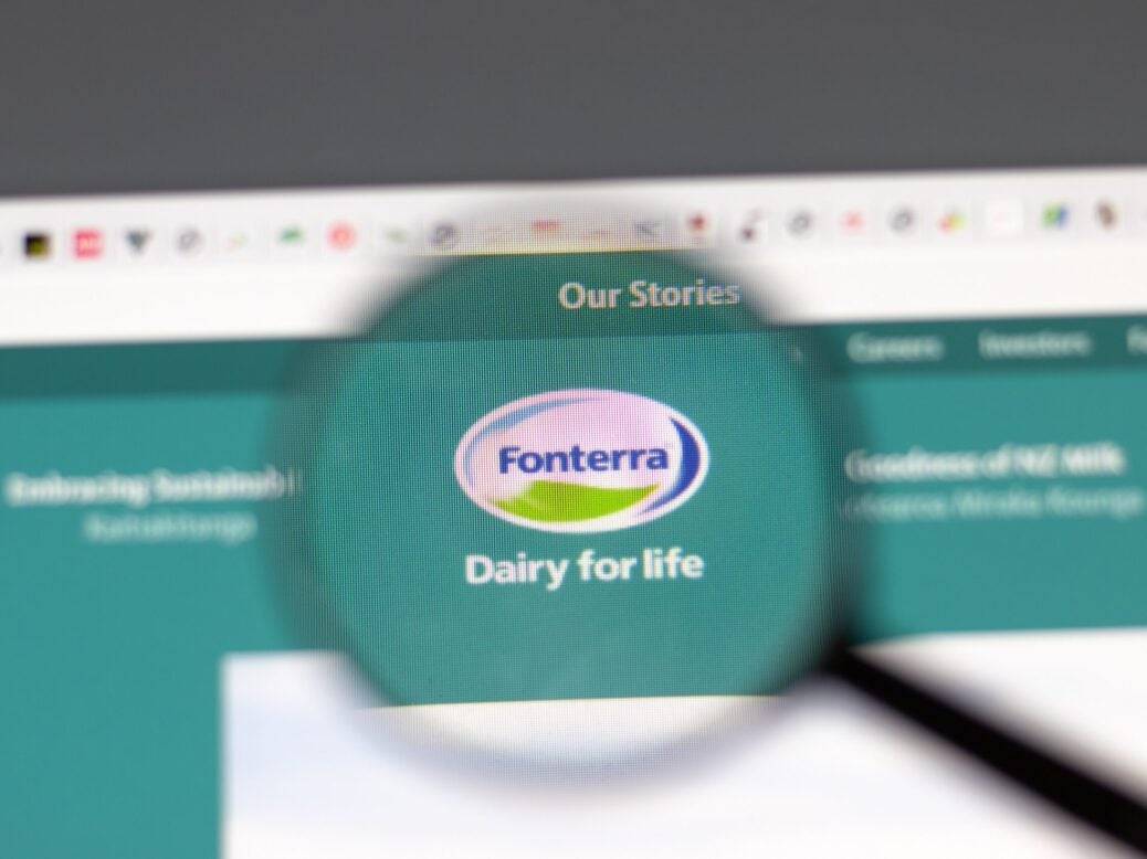 Fonterra corporate website and logo