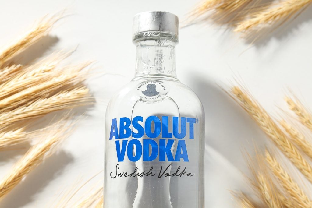 A bottle of Absolut vodka