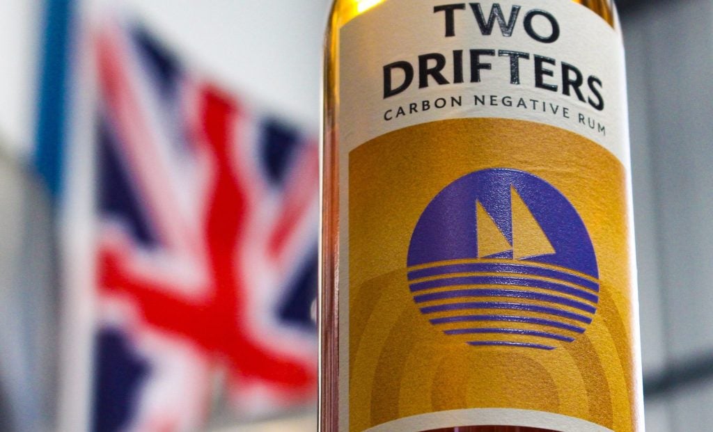 A bottle of Two Drifters rum