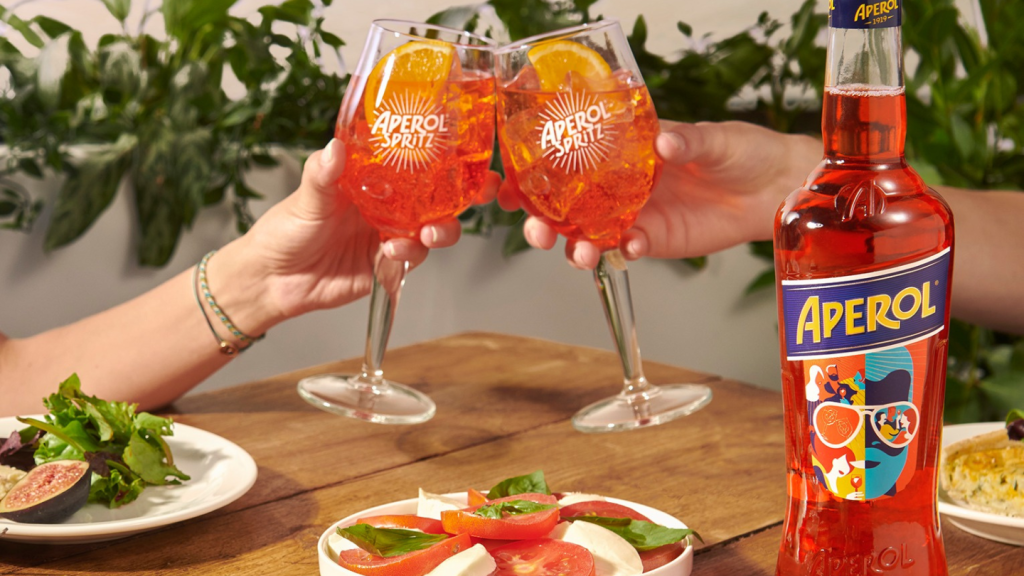 Aperol-branded glasses