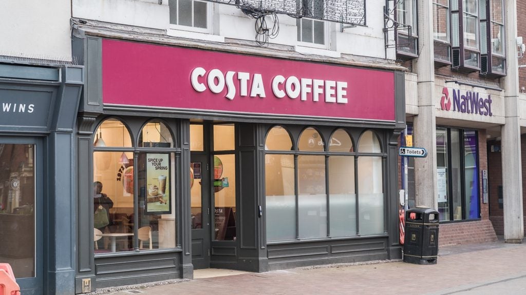 A Costa Coffee outlet in Nantwich, Cheshire, United Kingdom, 3 April 2025