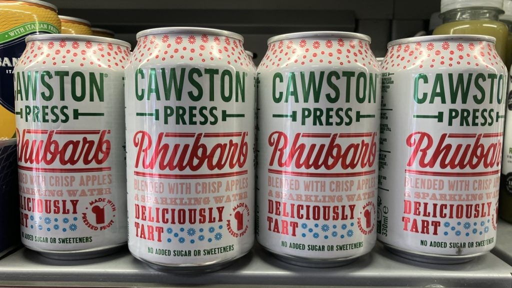 Cans of Cawston Press on sale in Waitrose in Sidcup, United Kingdom, 10 September 2025