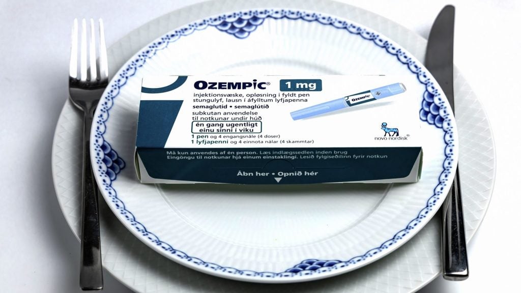Ozempic injection pen on a plate