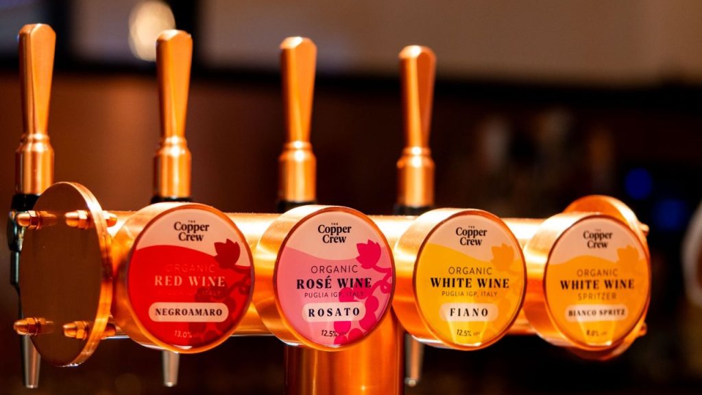 The Copper Crew wines on draught