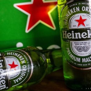Bottles of Heineken beer