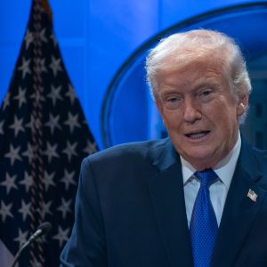 US President Donald Trump speaks to reporters during a news conference on tariffs on 20 February 2026 at the White House in Washington, DC. Credit: Peter W. Stevenson/The Washington Post via Getty Images