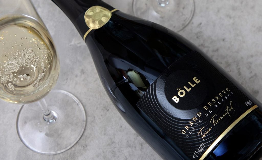 A bottle of Bolle Drinks’ Grand Reserve Blanc de Blancs